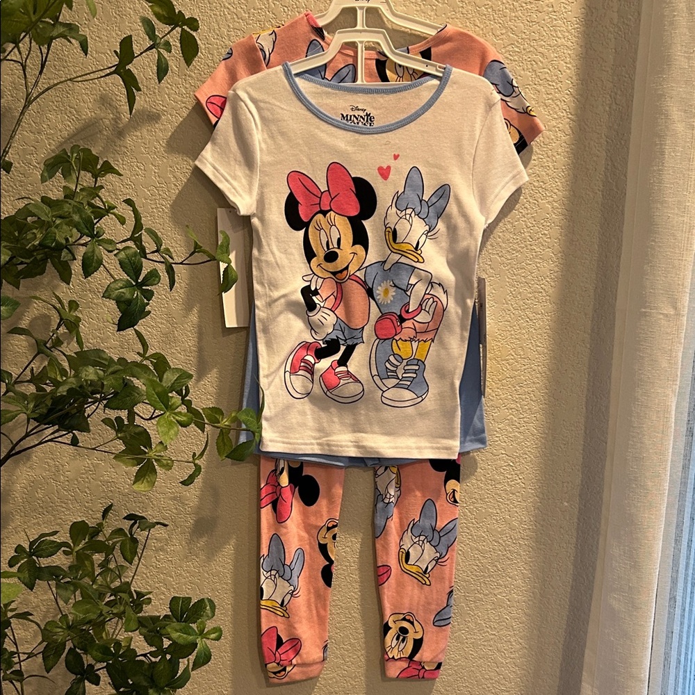 Minnie Mouse 4 Piece Short Sleeve, Shorts, and Pant Pajama Set